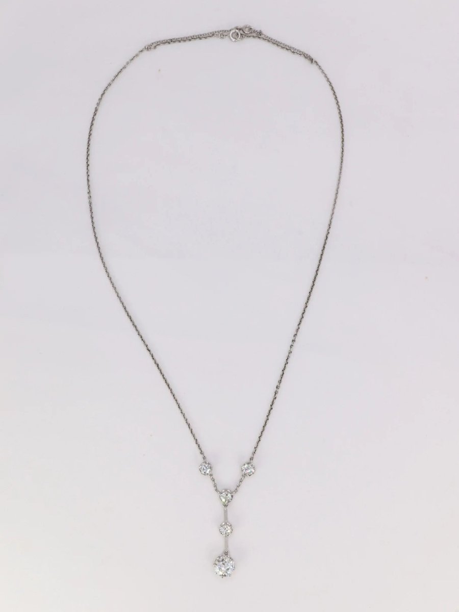 Collier Belle Epoque or diamants 1,35 carat - Castafiore