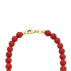 Collier Boules en corail rouge et or jaune - Castafiore
