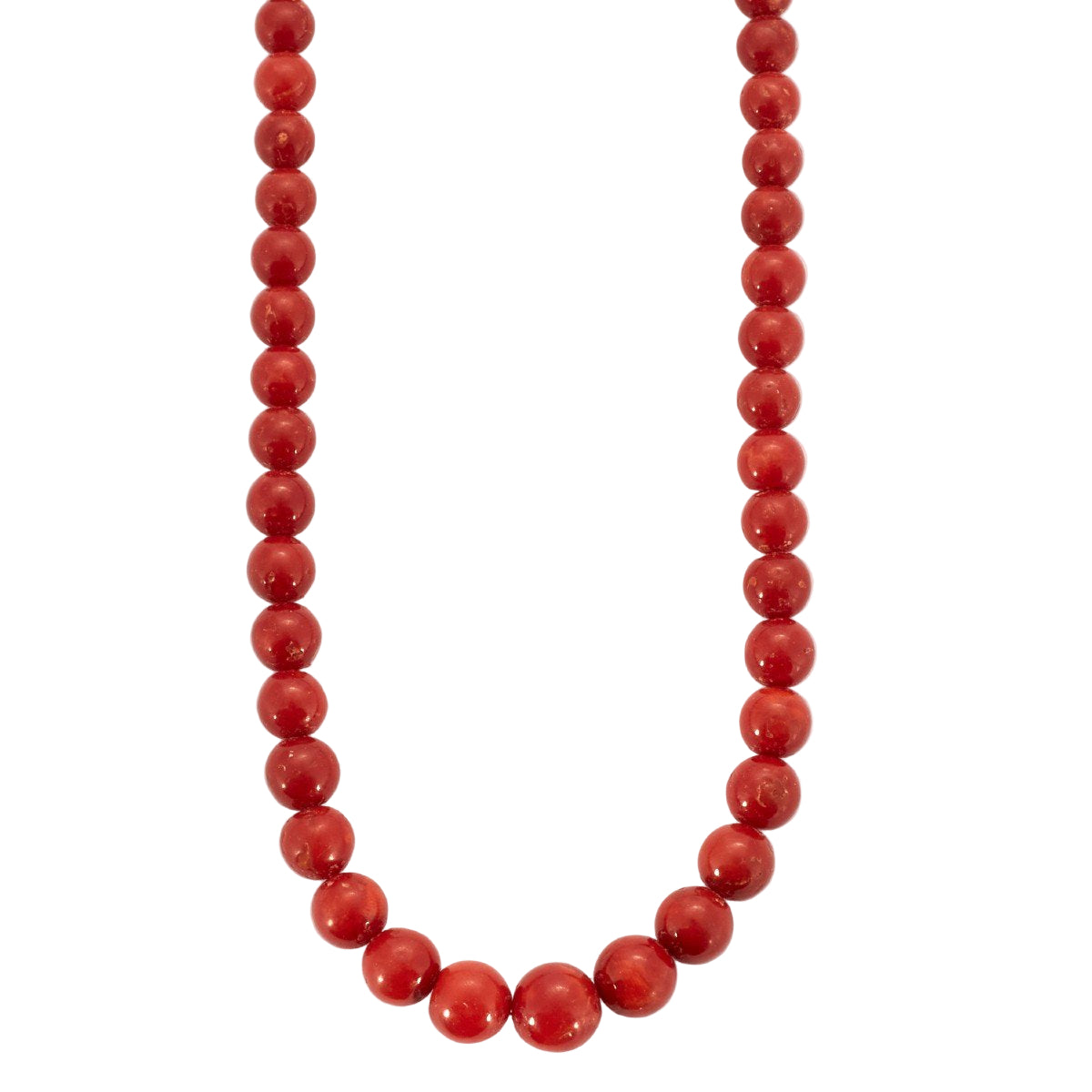 Collier Boules en corail rouge et or jaune - Castafiore