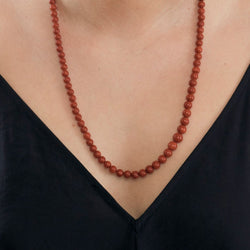 Collier Boules en corail rouge et or jaune - Castafiore