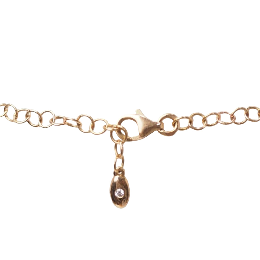 Collier boules rigide et trèfles en or rose et diamants - Castafiore