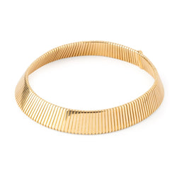 Collier BULGARI "Tubogas" en or jaune, numéroté - Castafiore