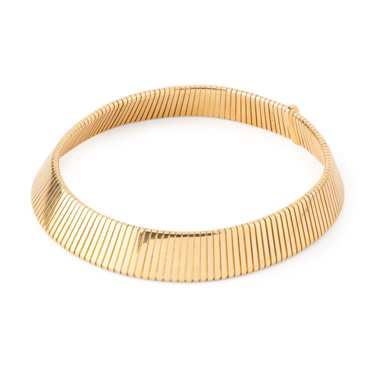 Collier BULGARI "Tubogas" en or jaune, numéroté - Castafiore