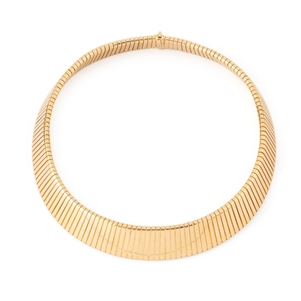 Collier BULGARI "Tubogas" en or jaune, numéroté - Castafiore