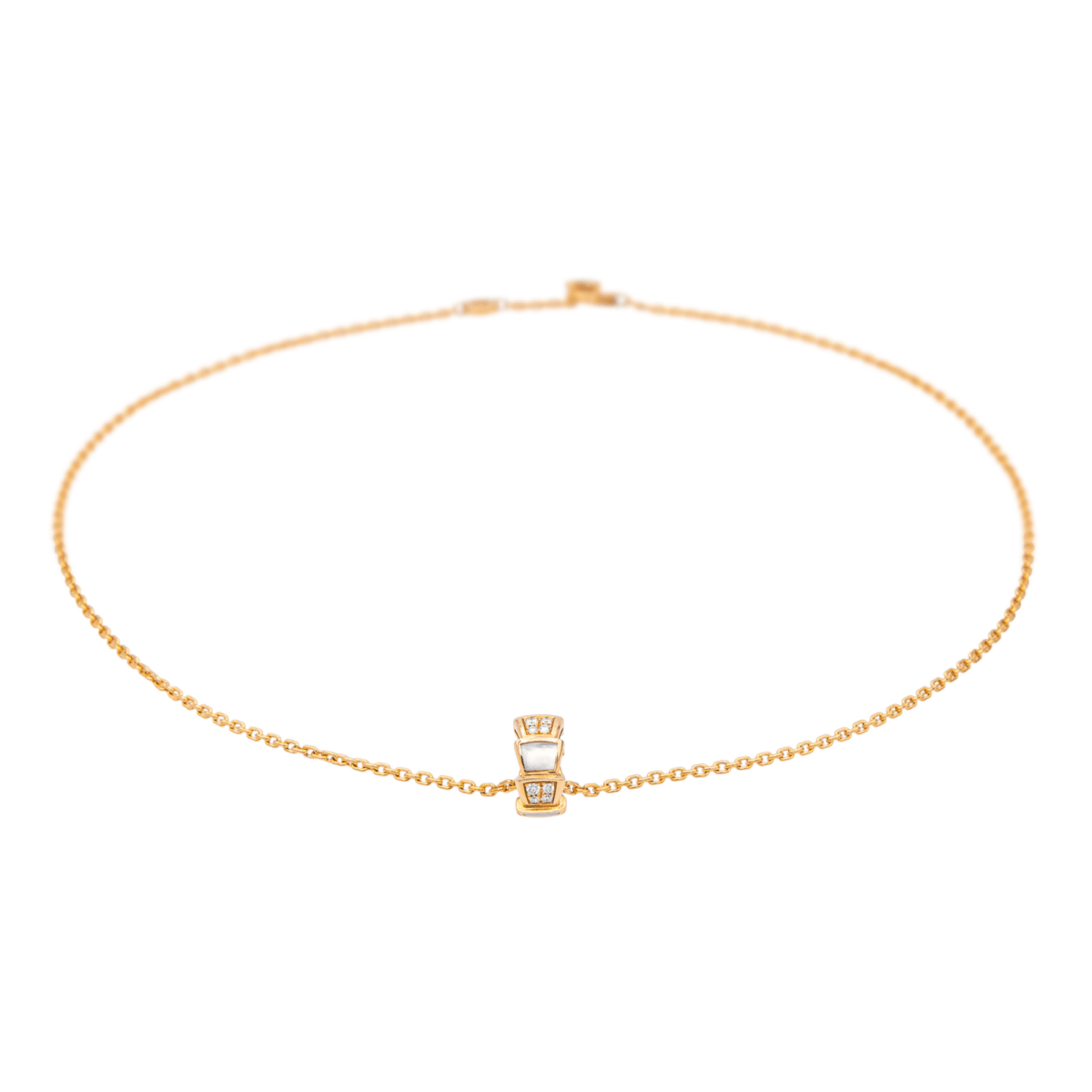 Collier BULGARI "Vipère" en or rose, nacre et diamants - Castafiore
