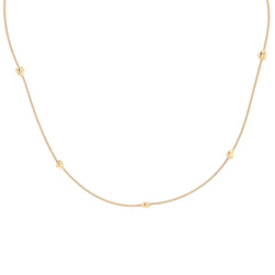 Necklace yellow gold cable and its little golden hearts
