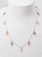 Collier Cartier 11 Croix en or rose, diamants et saphirs de couleurs - Castafiore