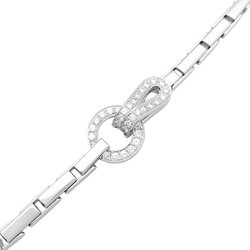 Collier Cartier "Agrafe" en or blanc et diamants. - Castafiore