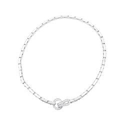 Collier Cartier "Agrafe" en or blanc et diamants. - Castafiore