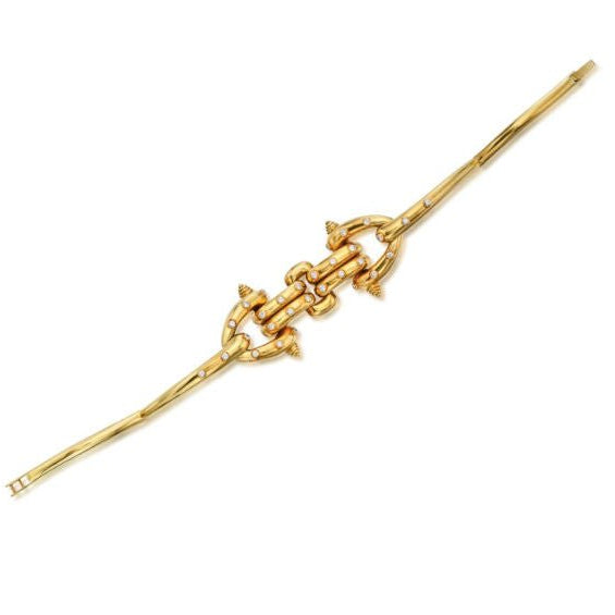 Collier CARTIER Aldo Cipullo en or jaune et diamants - Castafiore