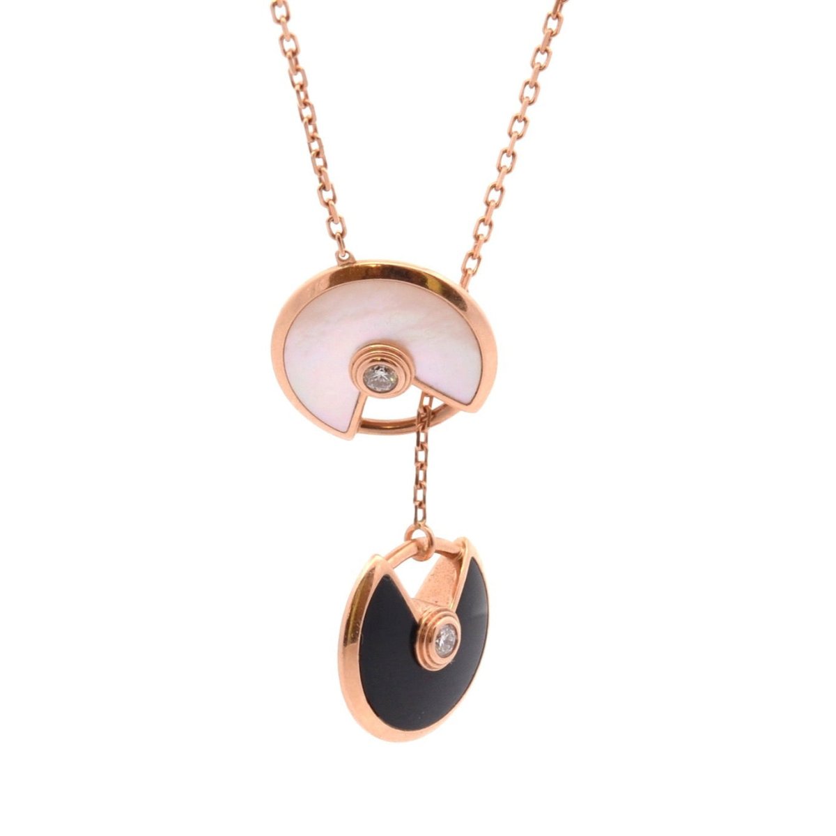 Collier CARTIER en or jaune, onyx et diamants - Castafiore