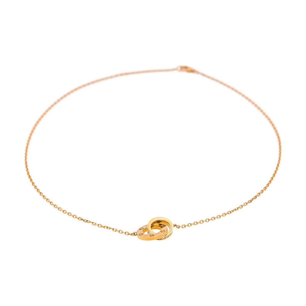 Collier CARTIER Love pavé maille forçat en or rose et diamant - Castafiore