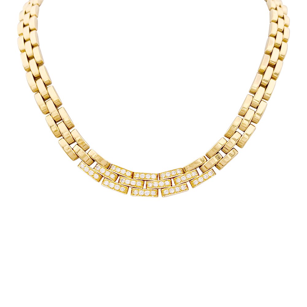 Collier CARTIER "Tyrana" en or jaune et diamants - Castafiore