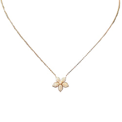 Collier CASANERA Feuille de châtaignier en or rose et diamants - Castafiore