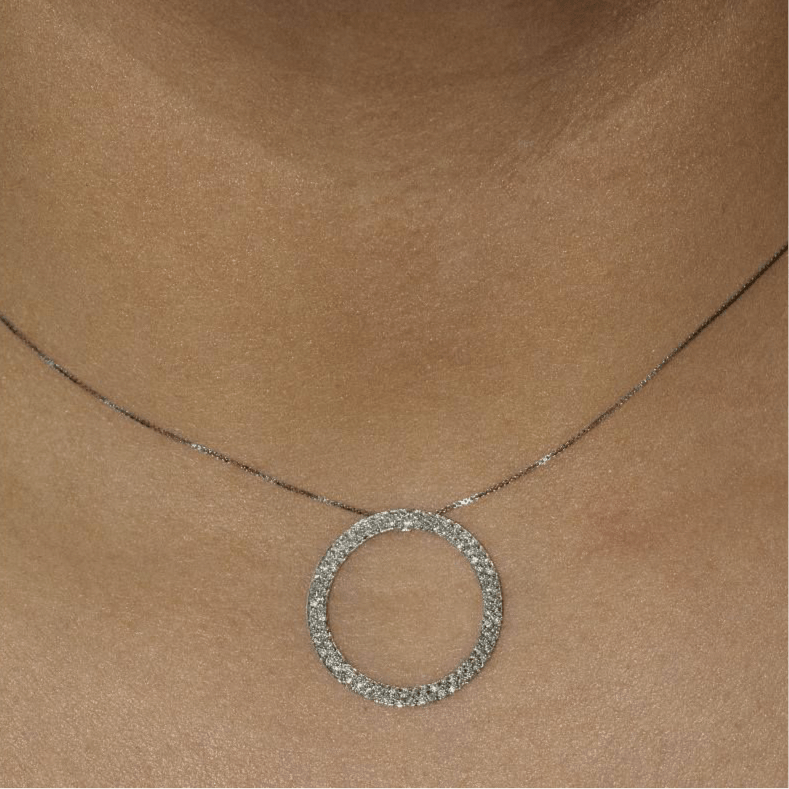 Collier "Cercle de la vie" en or blanc et diamants - Castafiore
