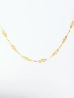 Collier chaine Art Nouveau maille filigrane or jaune - Castafiore