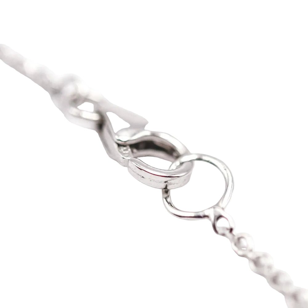 Collier Chaîne BELL en or blanc, topaze et diamants - Castafiore