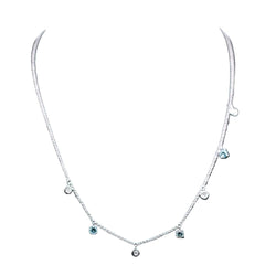 Collier Chaîne BELL en or blanc, topaze et diamants - Castafiore