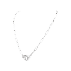 Necklace Dinh Van, "Handcuffs", white gold, diamonds