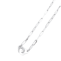 Necklace Dinh Van, "Handcuffs", white gold, diamonds