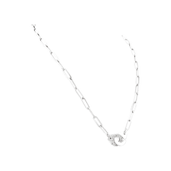 Necklace Dinh Van, "Handcuffs", white gold, diamonds