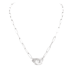 Necklace Dinh Van, "Handcuffs", white gold, diamonds