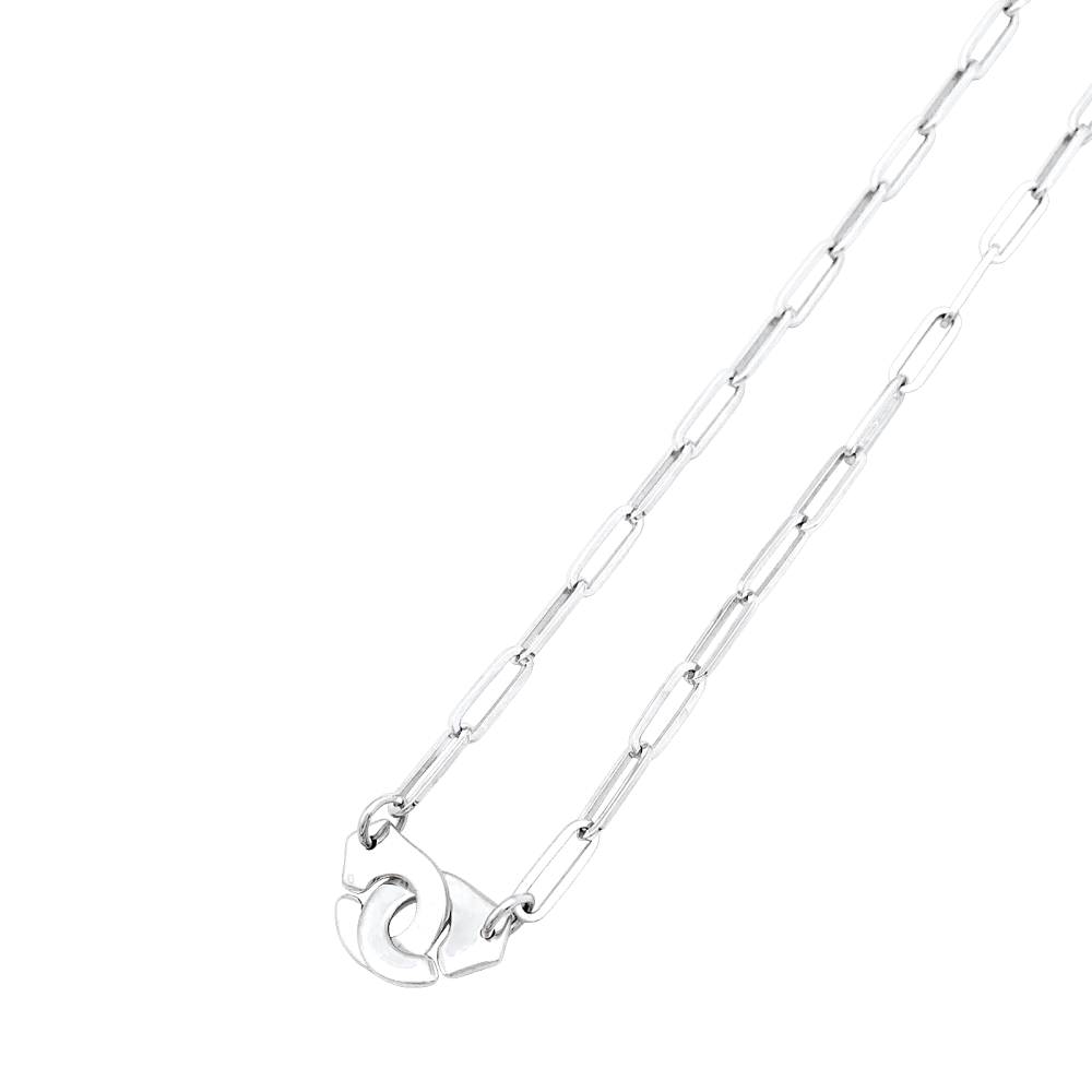 Necklace Dinh Van, "Handcuffs", white gold, diamonds