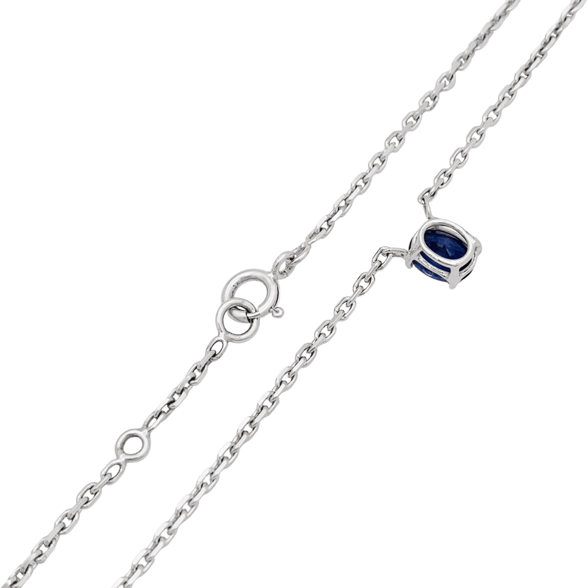 Collier Chaîne en or blanc et saphir - Castafiore