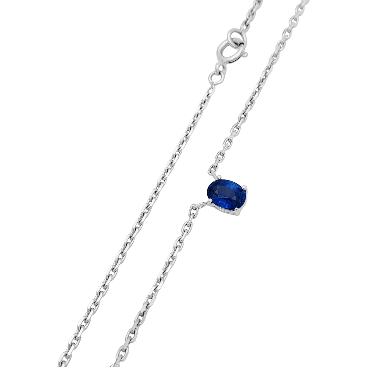 Collier Chaîne en or blanc et saphir - Castafiore