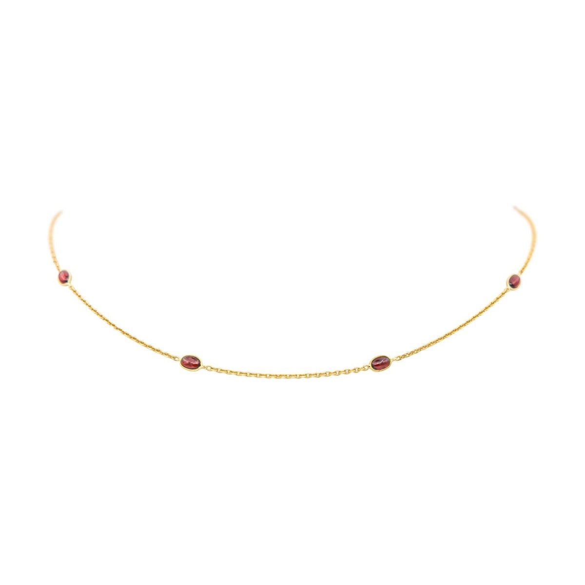 Collier Chaîne en or jaune et grenats - Castafiore