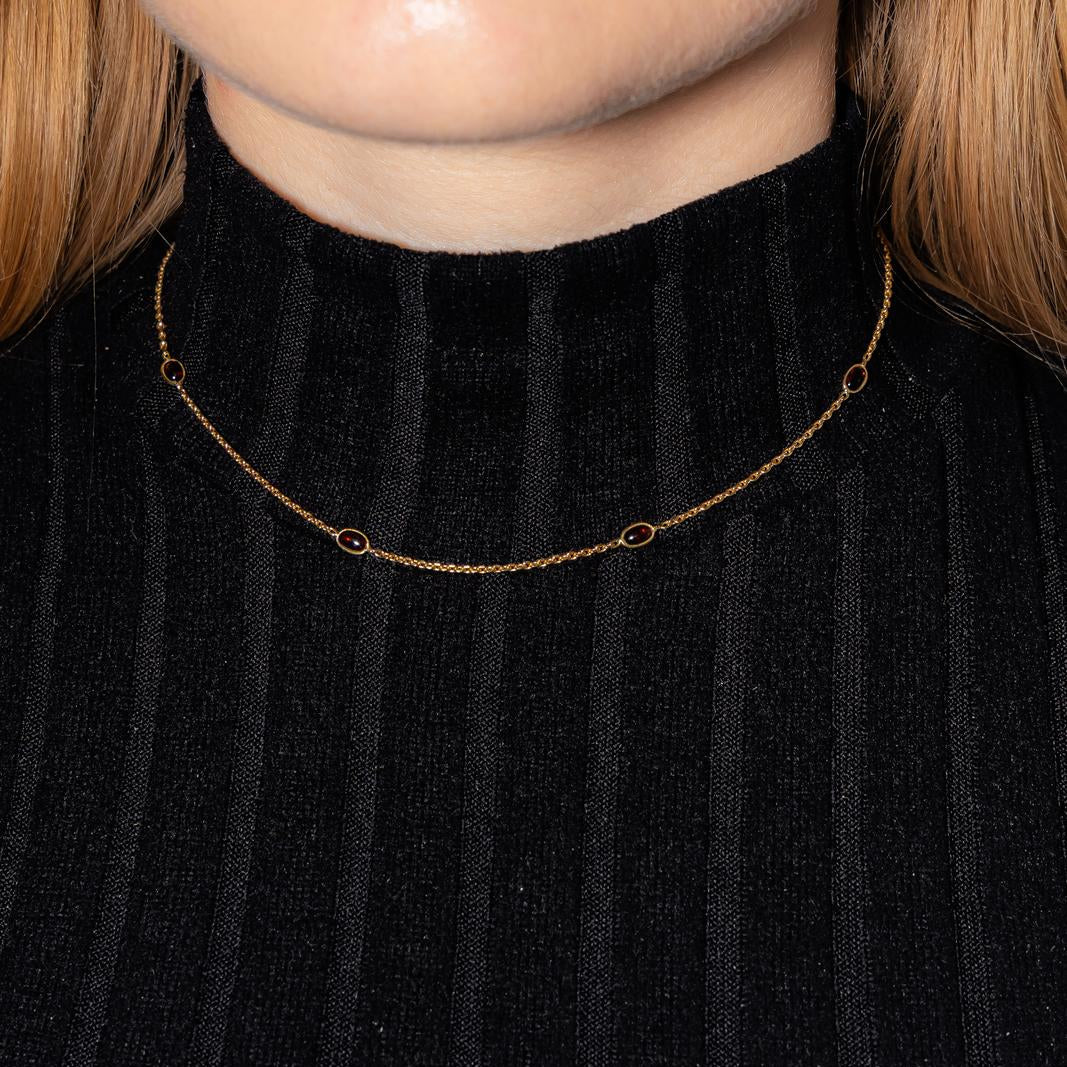 Collier Chaîne en or jaune et grenats - Castafiore