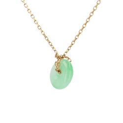 Collier Chaîne en or jaune et jade - Castafiore