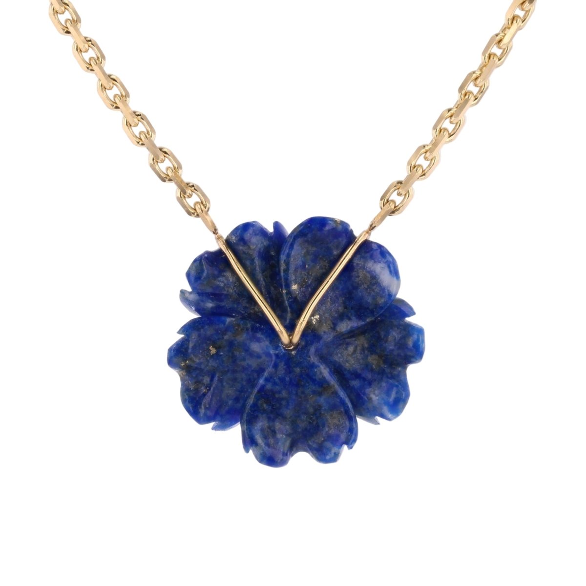 Collier Chaîne en or jaune et lapis - lazuli - Castafiore