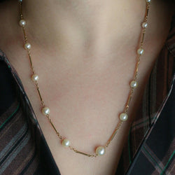 Collier Chaîne en or jaune et perles - Castafiore