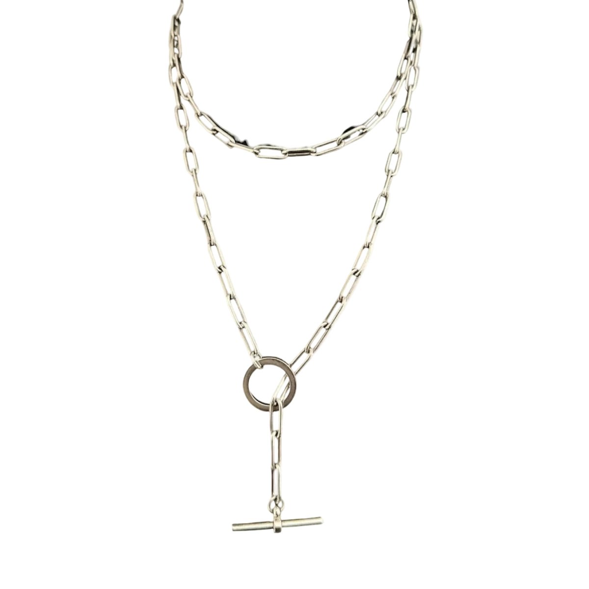 Collier Chaîne HERMÉS "Chaîne Croisette" GM en argent - Castafiore