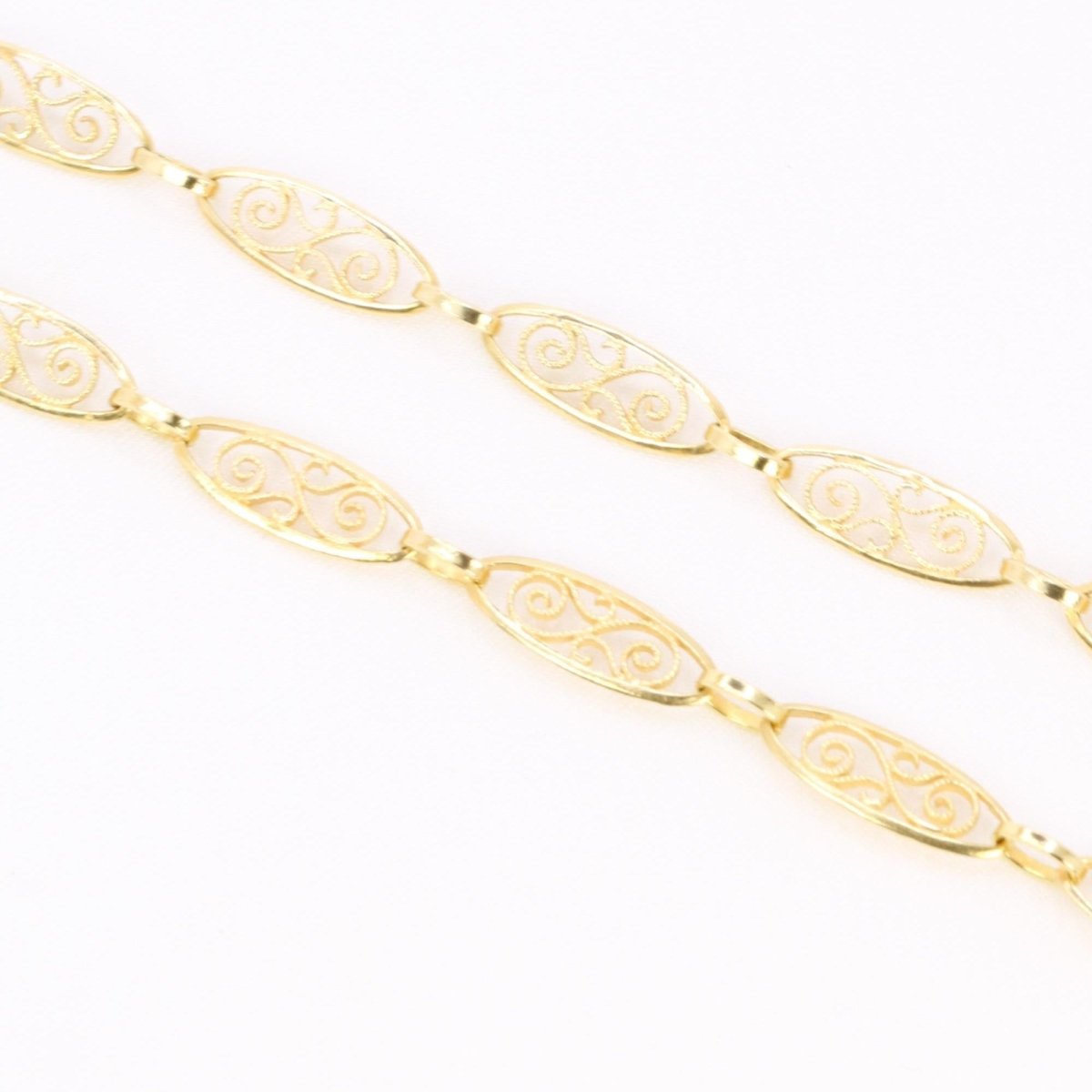 Collier chaîne maille filigrane or jaune - Castafiore