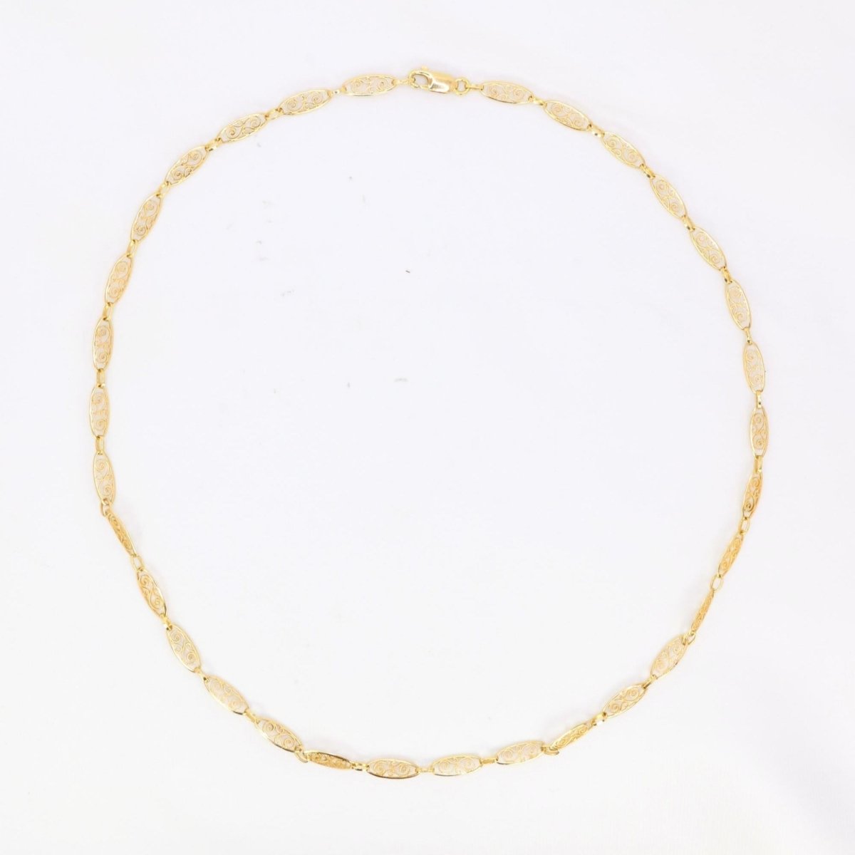 Collier chaîne maille filigrane or jaune - Castafiore