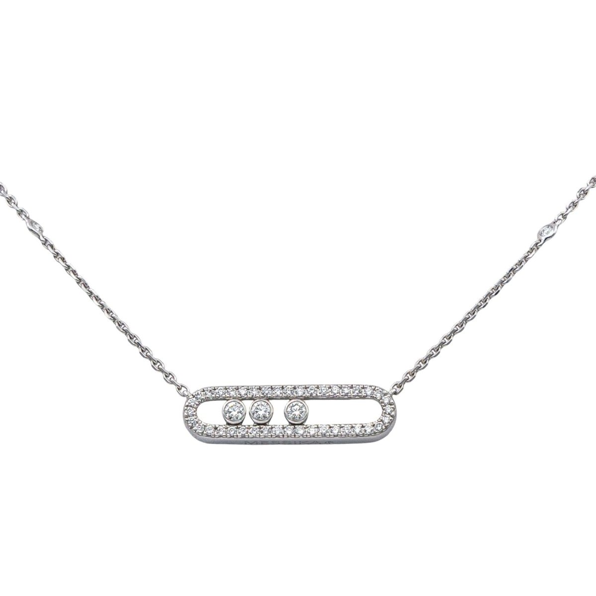 Collier Châine MESSIKA "Baby Move" en or blanc et diamants - Castafiore