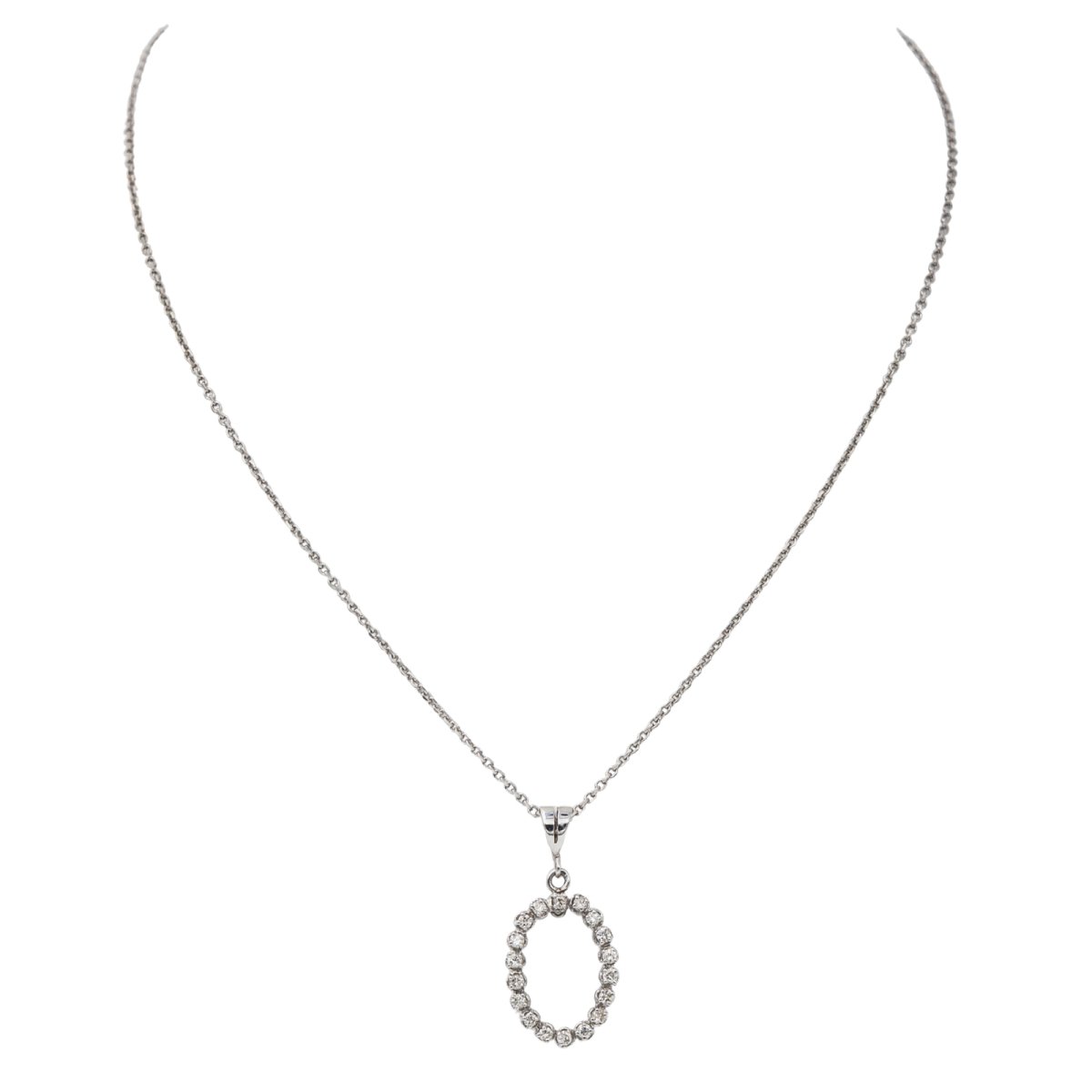 Collier Chaîne Pendentif en or blanc et diamants - Castafiore