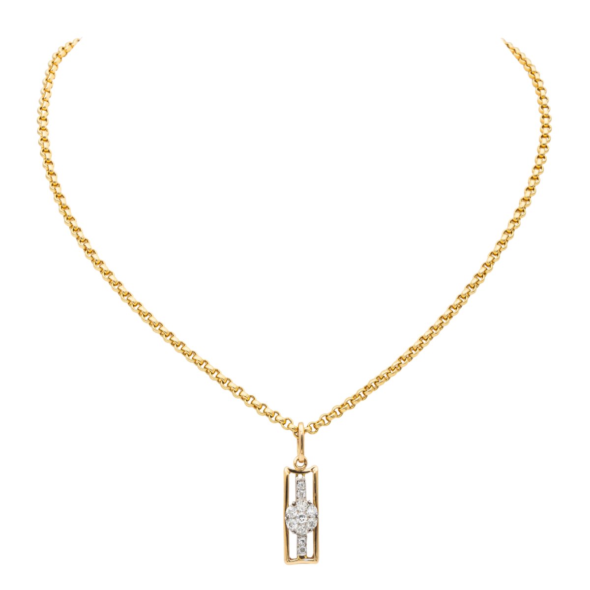 Collier Chaîne + pendentif Or jaune Diamant - Castafiore