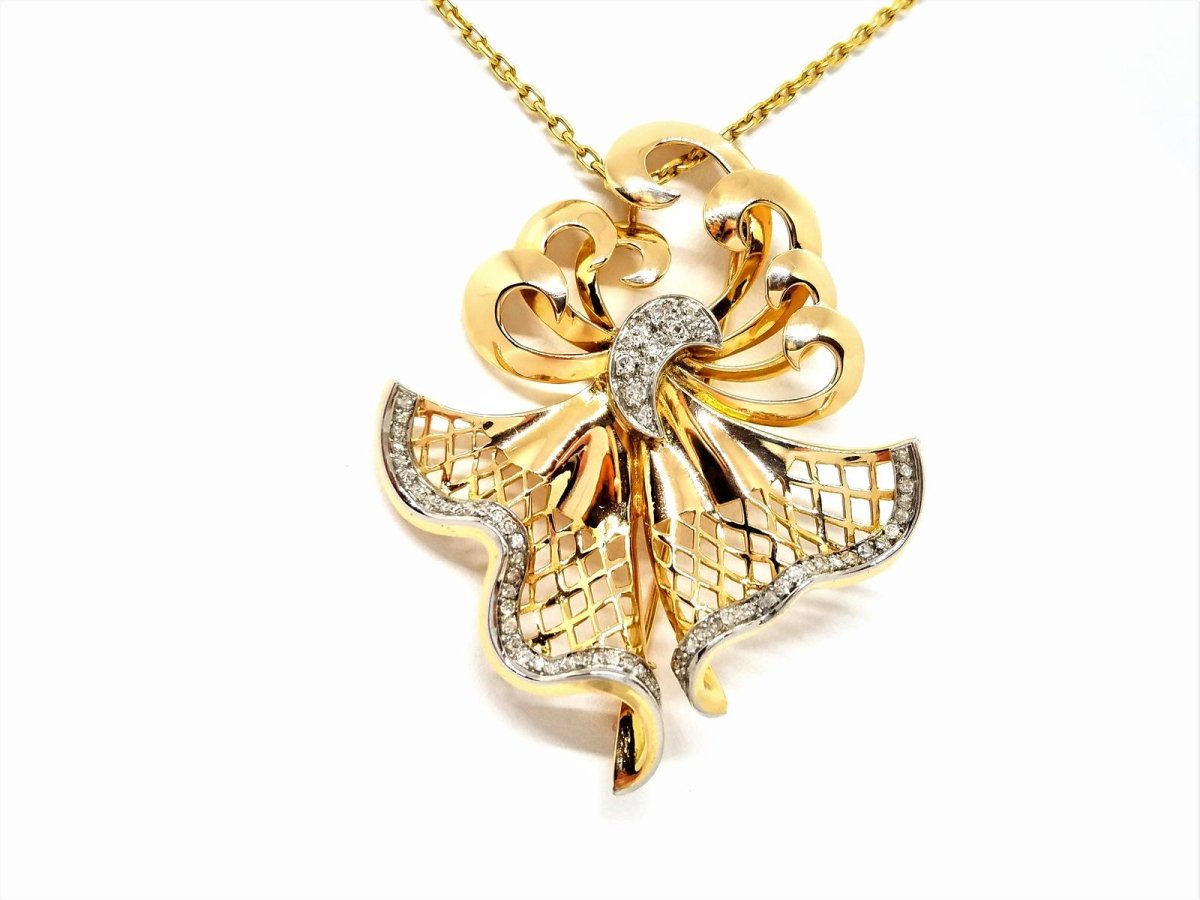 Collier Chaîne + pendentif Or jaune Diamant - Castafiore