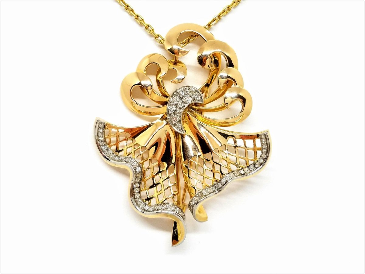 Collier Chaîne + pendentif Or jaune Diamant - Castafiore