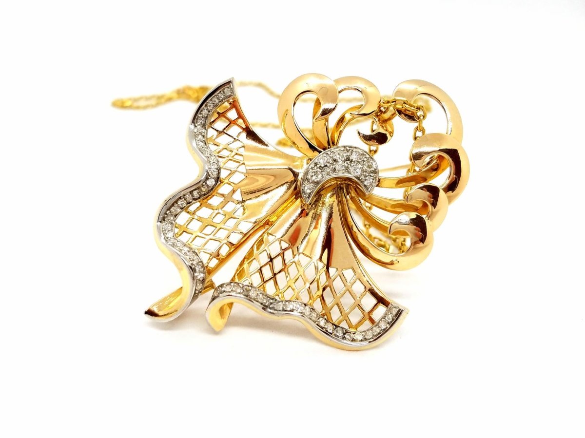 Collier Chaîne + pendentif Or jaune Diamant - Castafiore