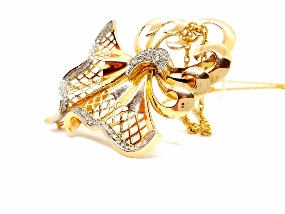 Collier Chaîne + pendentif Or jaune Diamant - Castafiore