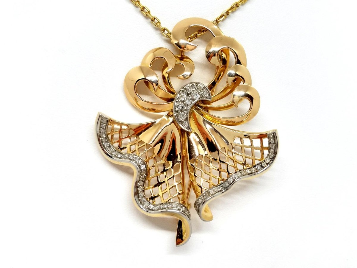 Collier Chaîne + pendentif Or jaune Diamant - Castafiore
