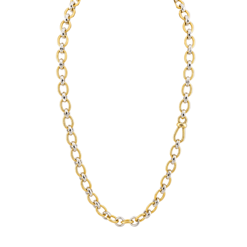 Collier Chaîne POMELLATO en or blanc et or jaune - Castafiore