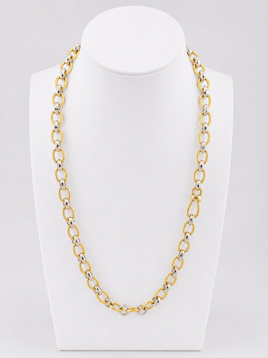 Collier Chaîne POMELLATO en or blanc et or jaune - Castafiore