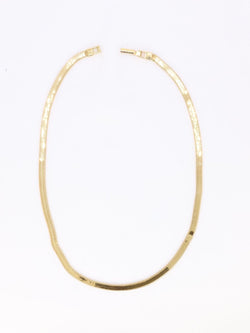 Collier chaine vintage or jaune maille plate - Castafiore