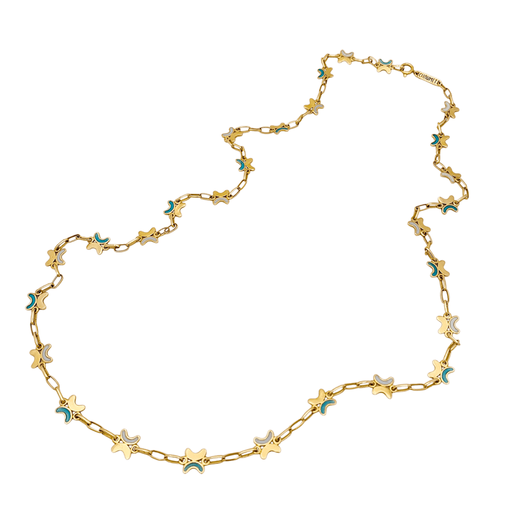 Collier CHAUMET Plique - à - jour en or jaune et émail - Castafiore