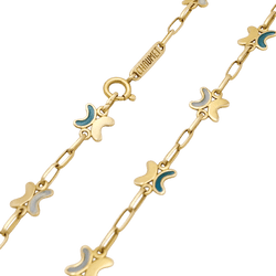 Collier CHAUMET Plique - à - jour en or jaune et émail - Castafiore